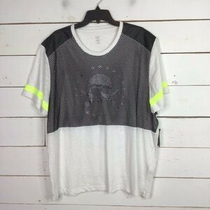 New INC Mission Graphic T Shirt Mesh Covered Skull White Pure Men's 3XL